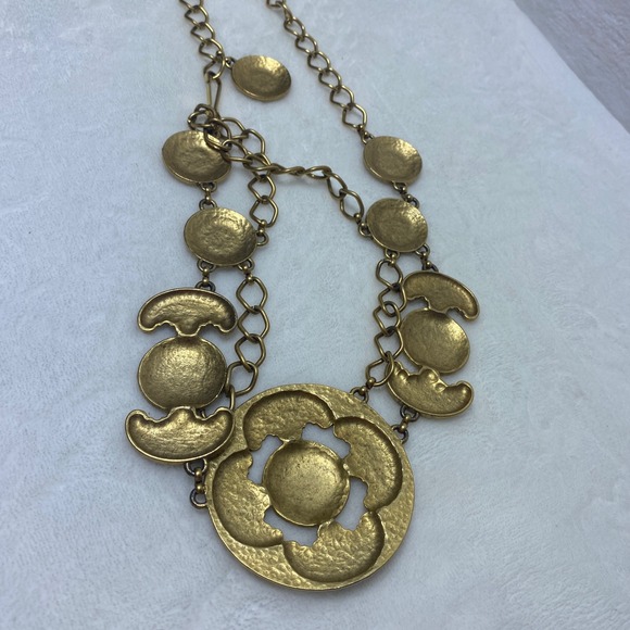 Vintage‎ Gold Tone Metal Coin Medallion Chain Belt Boho Festival Adjustable - Picture 10 of 10